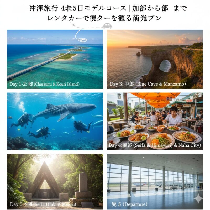沖縄旅行 4泊5日モデルコース｜北部から南部までレンタカーで巡る観光プラン